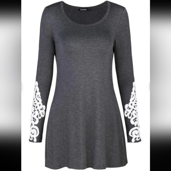 Ouges Gray Long Sleeve Tunic Top Women's Size (M) - Picture 1 of 7